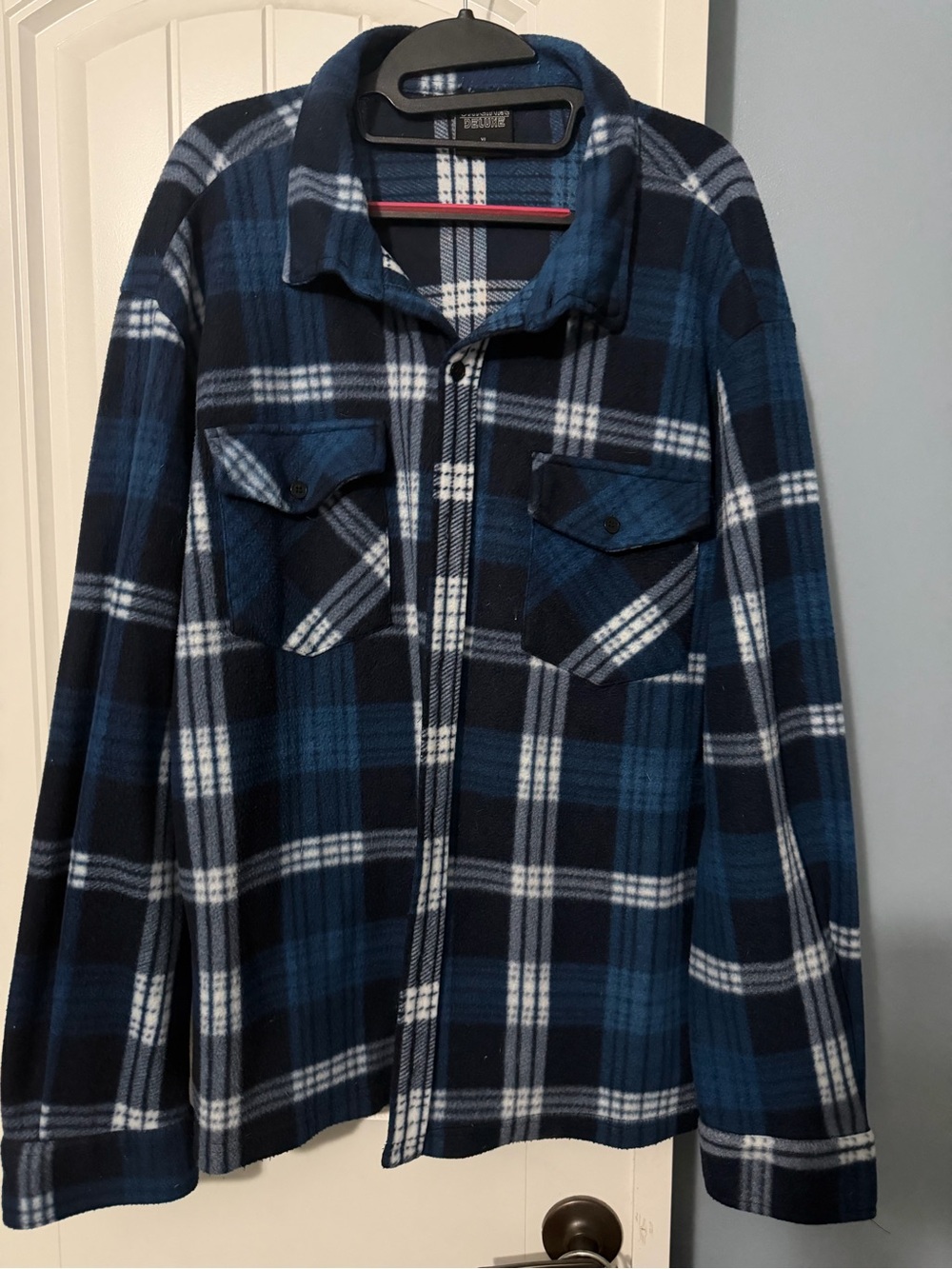 Original Deluxe Navy & Blue Plaid Lightweight Shirt Jacket